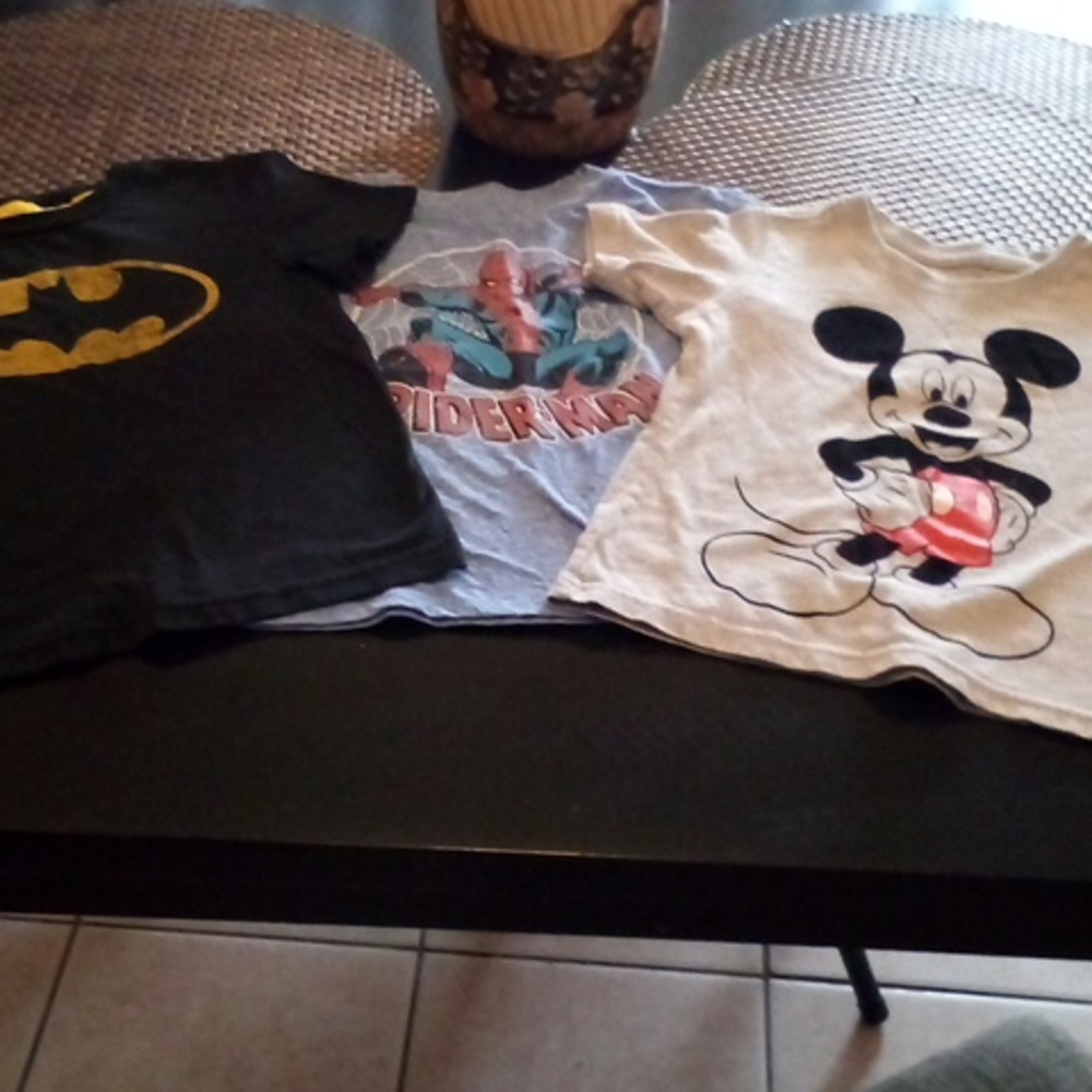 Boys t shirts size 4t Marvel, Spiderman, Micky mouse